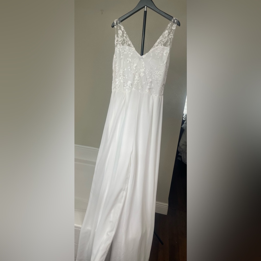 Urban Outfitters White Wide Leg Jumpsuit